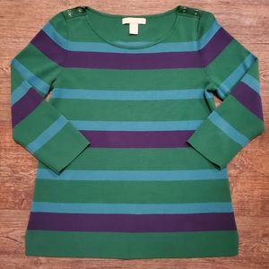 Banana Republic Blue Green Striped Sweater